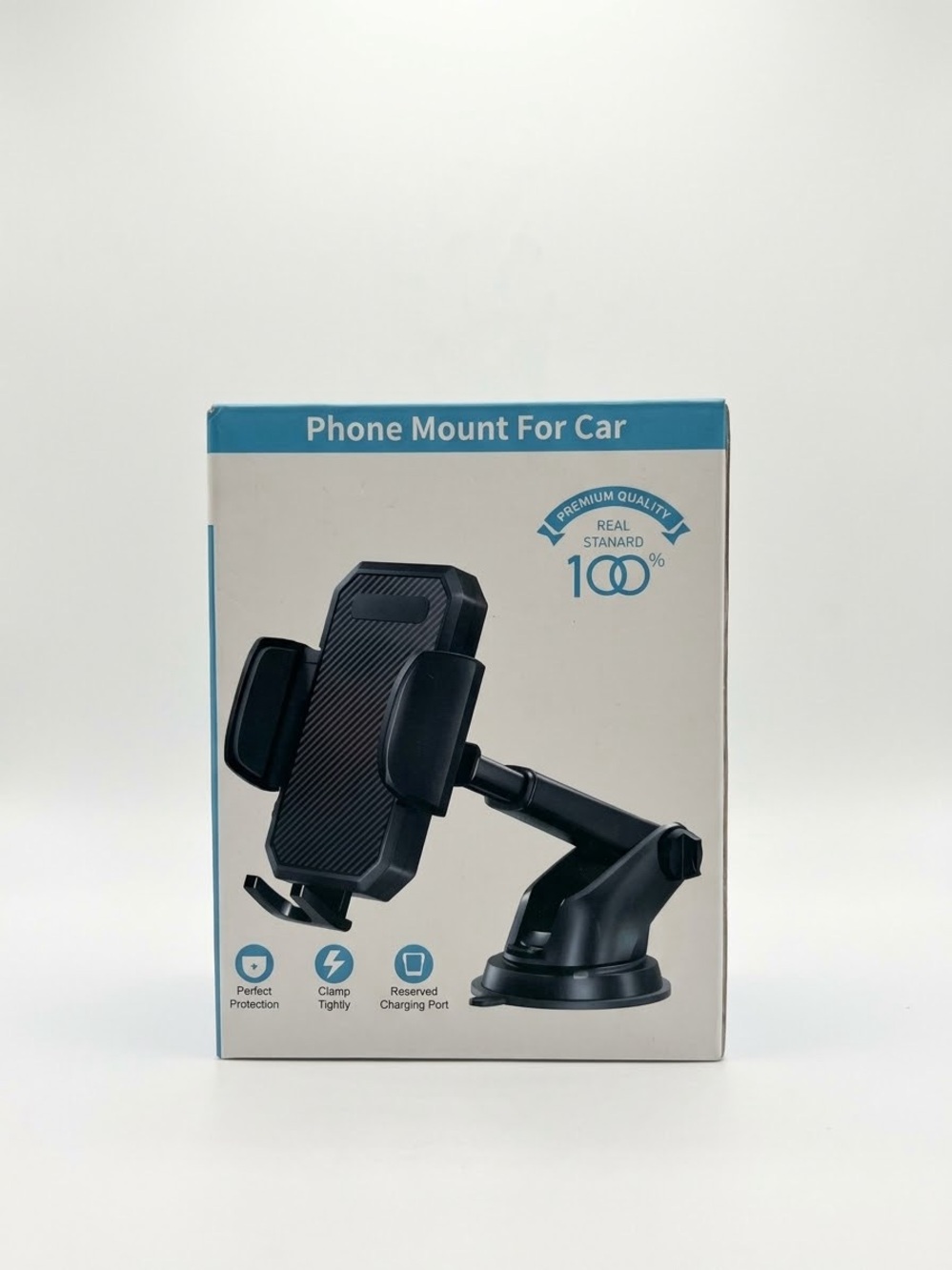 Universal Black Car Phone Mount - Adjustable Dashboard Suction Holder